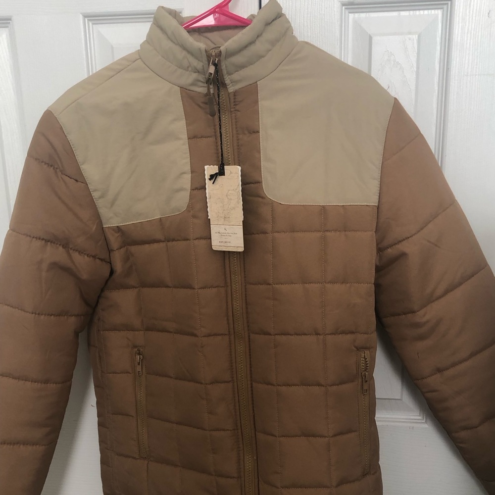 Men’s beige / cream puffer jacket medium - Josiah the nomad -Brand new with tag!